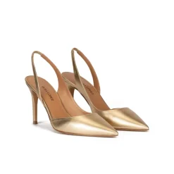 Danique Zapatos dorados de piel con tacón stiletto y punta fina