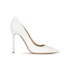 Kameron Zapatos blancos de piel con tacón alto y punta fina