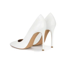 Kameron Zapatos blancos de piel con tacón alto y punta fina
