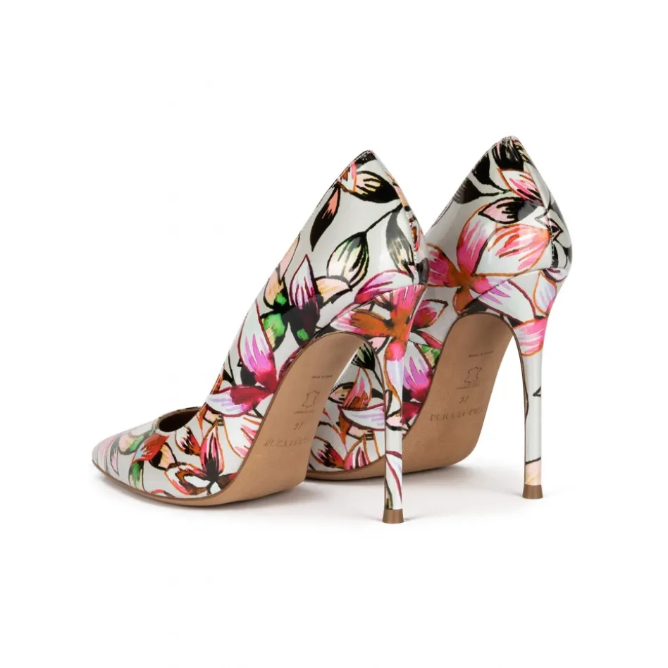Kameron Zapatos de punta con tacón fino de 11 cms con estampado floral