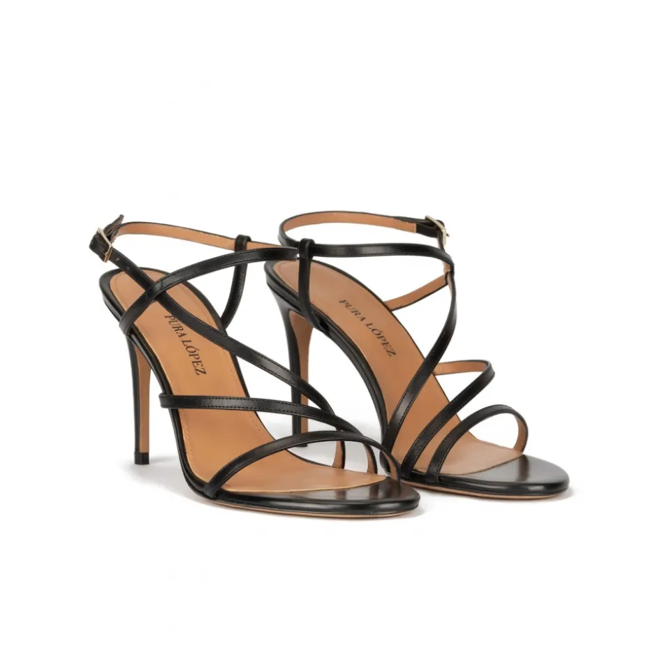 Marquesa Sandalias de tacón alto en piel color negro