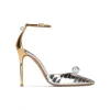 Olympia Zapatos plateados de tacón alto y punta fina con pulsera