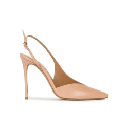 Omeya Zapatos destalonados de tacón con escote asimétrico en piel nude