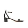 Oneida Sandalias de tacón medio en piel color negro con pulsera