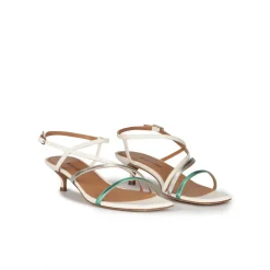 Quebec Sandalias de tiras multicolor con tacón medio curvo