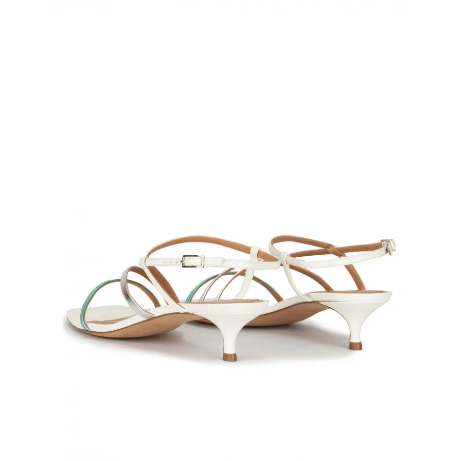 Quebec Sandalias de tiras multicolor con tacón medio curvo