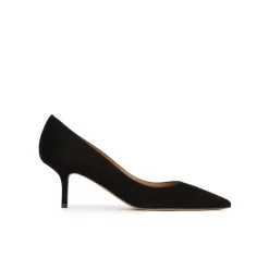 Raquel Zapatos negros de tacón medio en ante