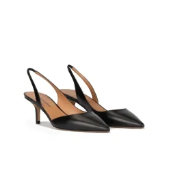 Simonique Zapatos negros de piel con tacón medio y punta fina